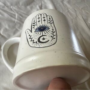 Stay Wild Moon Child Ceramic Coffee Mug Cup Hamsa Hand Evil Eye Protection Blue